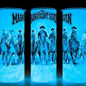 Glow in the Dark The Magnificent Seven 60s Steve McQueen Western Cup Mug Tumbler
